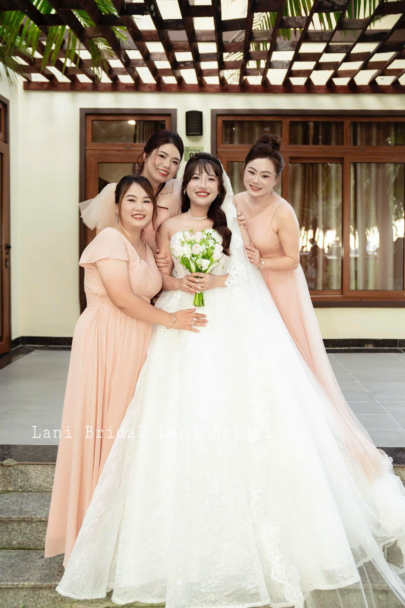 Đầm Váy Phụ Dâu Cam Sữa Voan